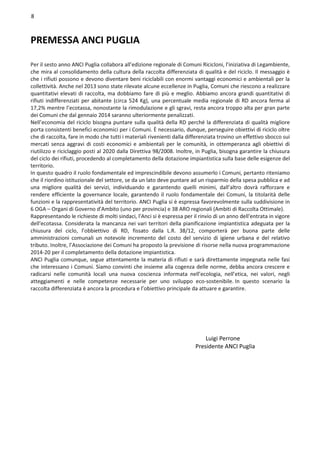 Rapporto comuni ricicloni Puglia 2013