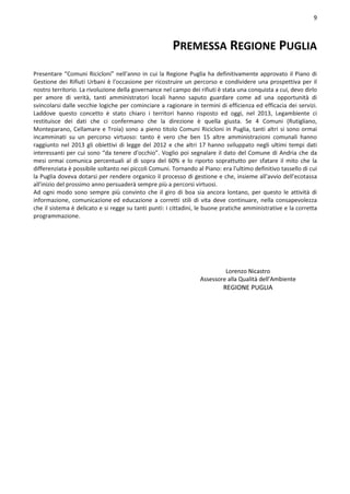 Rapporto comuni ricicloni Puglia 2013