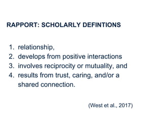 Faculty-Student Rapport in Teaching in Higher Education | PPTX
