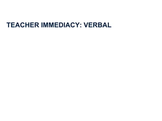 39
TEACHER IMMEDIACY: VERBAL
 