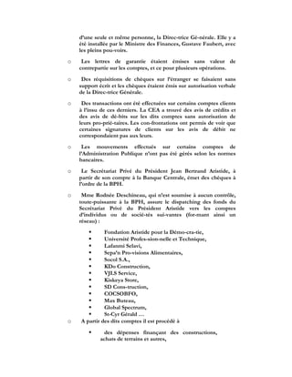 Rapport Officiel d'Haiti sur la Corruption de l'ancien President Jean Bertrand Aristide