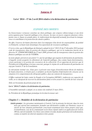 Rapport OFNAC 2014-2015