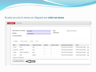 Et puis on crée le menu en cliquant sur créer un menu
 
