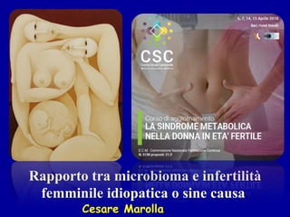 Rapporto tra microbioma e infertilità
femminile idiopatica o sine causa.
Cesare Marolla
 