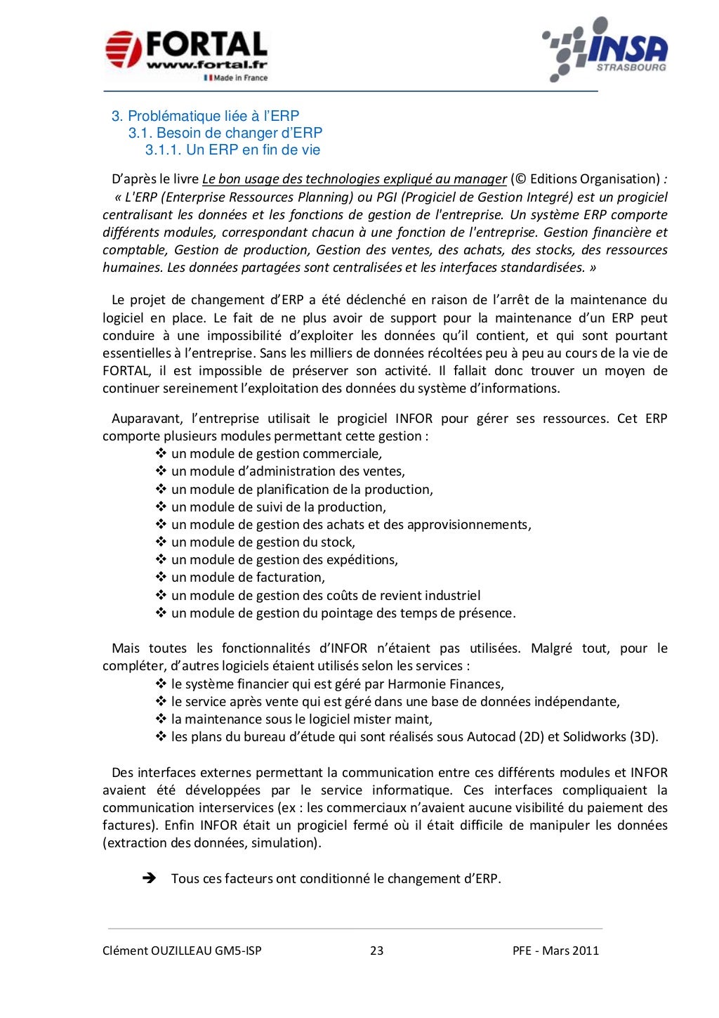 Rapport pfe