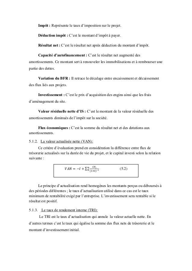 Etude De Rentabilite Des Travaux D Exploitation En Carriere