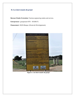 II. Les intervenants du projet
Bureau d’étude d’exécution: Tunisian engineering studies and services.
Entrepreneur : groupement STN – SO.BM.TI.
Financement : BAD (Banque Africain de Développement).
Figure 6 : les intervenants du projet
 