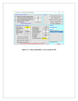 Figure 11 : Valeur admissible εT de la couche de GB
 