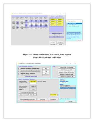 Figure 12 : Valeur admissible εZ de la couche de sol support
Figure 13 : Résultat de vérification
 