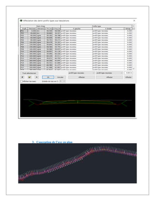 3. Conception de l’axe en plan
La figure suivante l’allure de l’axe en plan :
 