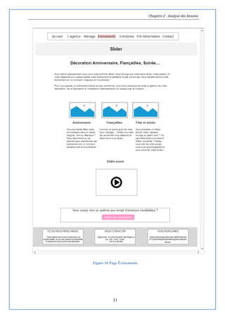 Chapitre 2 : Analyse des besoins
31
Figure 16 Page Évènements
 