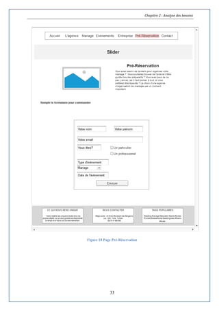 Chapitre 2 : Analyse des besoins
33
Figure 18 Page Pré-Réservation
 