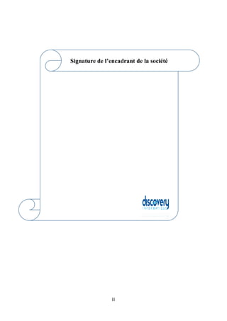 II
Signature de l’encadrant de la société
 