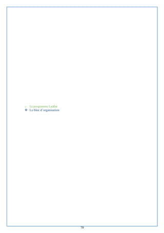 70
o Le programme Ladder
❖ Le bloc d’organisation
 