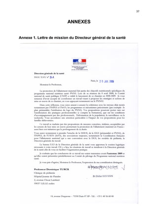 37

ANNEXES
Annexe 1. Lettre de mission du Directeur général de la santé

 