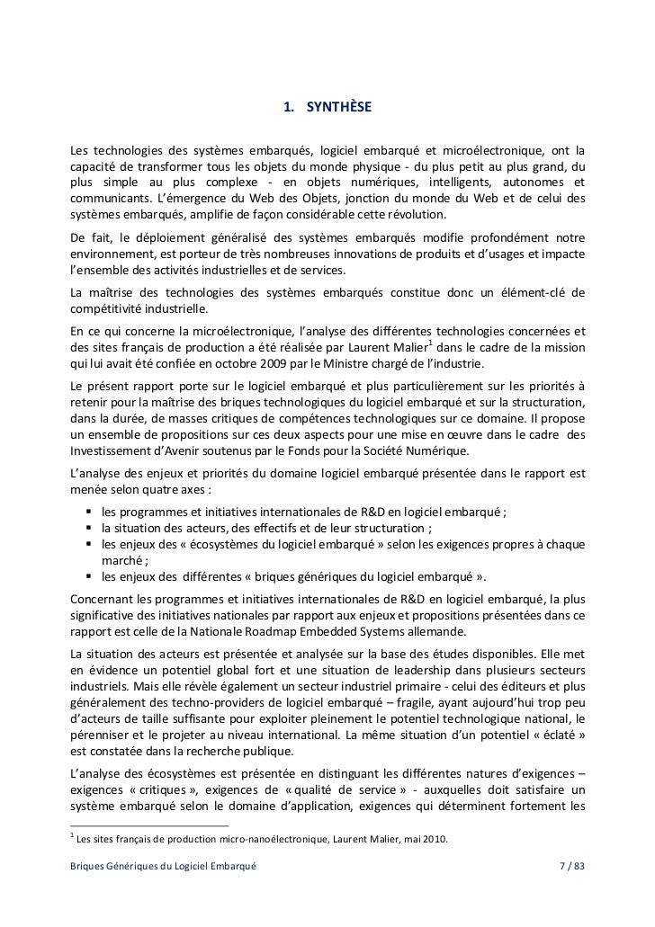 Rapport Potier : Briques génériques du logiciel embarqué Rapport Potier : Briques génériques du logiciel embarqué