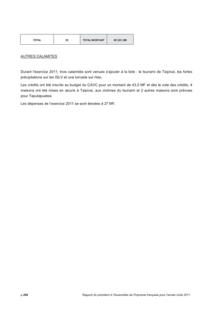 endommagé ou détruit par le cyclone Oli sur les îles du Vent, les îles Sous-le-Vent, l'archipel des 
Australes et par le passage du phénomène météorologique F08 sur les Tuamotu Centre et Ouest. 
Secteur perliculture : 
Les bénéficiaires sont exclusivement des petites entreprises et artisans du secteur de la perliculture qui 
sont en situation administrative régulière. Les aides consistent en la fourniture des matériaux nécessaires 
à la reconstruction partielle ou totale des maisons de greffe, des plateformes de travail et des pontons 
(plan type FDA) et de la prise en charge du transport maritime de ces matériaux jusqu'au quai de 
destination. 
Secteur tourisme : 
Les bénéficiaires sont exclusivement des petites entreprises et artisans du secteur du tourisme qui sont 
en situation administrative régulière. Le plafond d'indemnisation est fixé à 60% de la valeur déclarée et 
justifiée des dégâts et dans la limite de 12 000 000 F par sinistré. 
Secteur pêche : 
Les bénéficiaires sont exclusivement des petites entreprises et artisans du secteur de la pêche qui sont 
en situation administrative régulière. Les aides consistent en la fourniture des matériaux nécessaires à la 
reconstruction des parcs à poissons détruits ou endommagés et de la prise en charge du transport 
maritime de ces matériaux jusqu'au quai de destination. 
Répartition des aides dans ces trois secteurs : 
 	
 