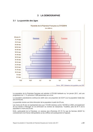 2 ECONOMIE 
2.1 La balance des paiements pour 2010 
La Polynésie française s'est de nouveau inscrite en marge du processus de redressement de l'économie 
mondiale. Forte et rapide en 2009, la dégradation s'est poursuivie en 2010 mais de manière moins 
prononcée. 
Un compte des transactions courantes à l'équilibre 
Les importations de biens, stables en volume, s'alourdissent en valeur en raison d'un effet de change 
négatif et de la hausse des cours des matières premières. L'augmentation modérée des exportations 
provenant à 75% de la vente d'un navire de croisière (1,5 milliard) par un armateur local. 
Les échanges de services, notamment avec les Etats Unis sont en progression et contribuent avec 
l'augmentation des recettes du transport aérien au redressement de la balance des services. 
Le solde des revenus évolue sous l'effet de la revalorisation du point d'indice dans la fonction publique 
(+0,5 % au 01/07/2010) et de l'augmentation des effectifs des personnels civils rémunérés par l'Etat (+2,8 
%). Le solde des transferts courant est pratiquement inchangé. 
Une diminution importante des sorties nettes de capitaux 
Face à une situation économique dégradée, les banques polynésiennes peinent à collecter des dépôts 
localement et recherchent des ressources pour financer leurs activités sur les marchés financiers ou 
auprès de leurs maisons-mères. De même, les avoirs nets des entreprises et des ménages à l'étranger se 
réduisent. 
BALANCE DES PAIEMENTS 
Unité : millions de F.CFP 2006 2007 2008 (1) 2009 (1) 2010 
Comptes de transactions courantes 15 200 23 660 -7 381 13 201 163 
Biens -134 632 -142 666 -159 360 -132 934 -147 941 
Services 46 248 50 932 38 516 27 263 28 692 
Revenus 56 410 51 780 54 681 53 447 54 592 
Transferts courants 47 174 63 614 58 782 65 425 64 820 
Compte de capital -31 0 1 0 -65 
Compte financier 401 -29 099 -10 097 -21 578 10 109 
Investissements directs 1 944 3 885 -1 310 207 502 
Investissements de portefeuille 1 615 1 718 -9 487 -10 897 -175 
Autres investissements -3 158 -34 702 700 -10 888 9 783 
Erreurs et omissions nettes -15 572 5 439 17 477 8 377 -10 207 
Source : IEOM - (1) chiffres révisés 
Rapport du président à l’ Assemblée de Polynésie française pour l’année civile 2011 p.297 
 