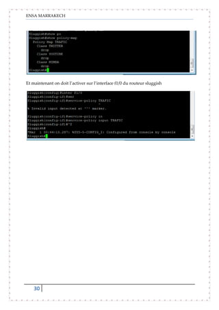 ENSA MARRAKECH
30
Et maintenant on doit l’activer sur l’interface f1/0 du routeur sluggish
 