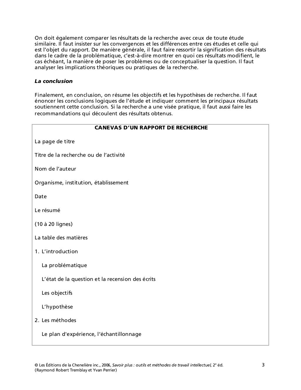 Rapport recherche