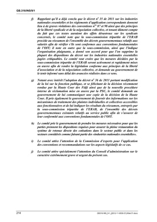 OIT : Rapports du Comité de la liberté Syndicale