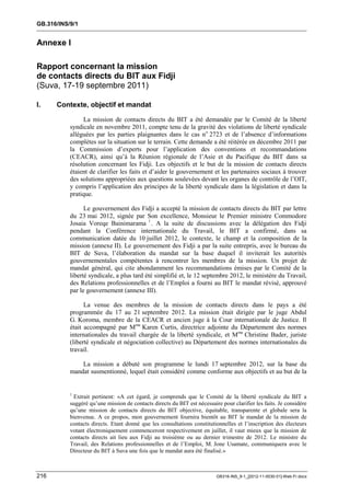 OIT : Rapports du Comité de la liberté Syndicale