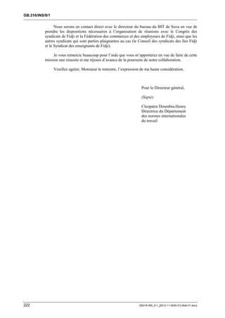 OIT : Rapports du Comité de la liberté Syndicale