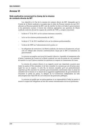 OIT : Rapports du Comité de la liberté Syndicale