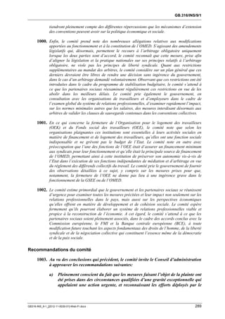 OIT : Rapports du Comité de la liberté Syndicale