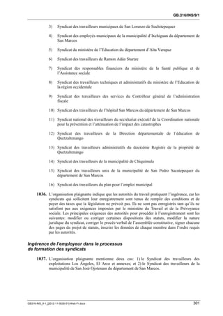 OIT : Rapports du Comité de la liberté Syndicale