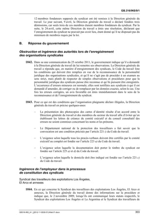 OIT : Rapports du Comité de la liberté Syndicale