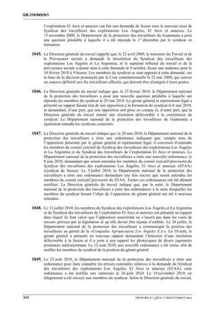 OIT : Rapports du Comité de la liberté Syndicale