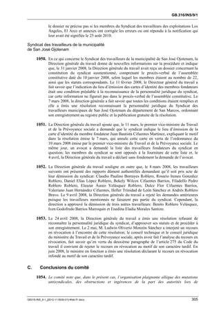 OIT : Rapports du Comité de la liberté Syndicale