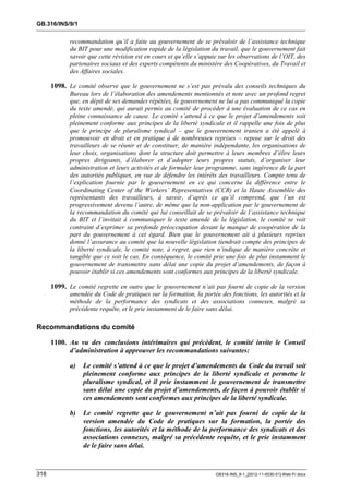 OIT : Rapports du Comité de la liberté Syndicale