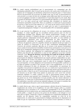 OIT : Rapports du Comité de la liberté Syndicale