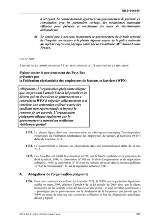 OIT : Rapports du Comité de la liberté Syndicale