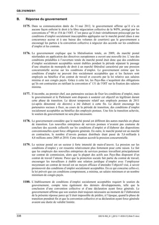 OIT : Rapports du Comité de la liberté Syndicale