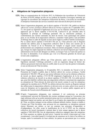 OIT : Rapports du Comité de la liberté Syndicale