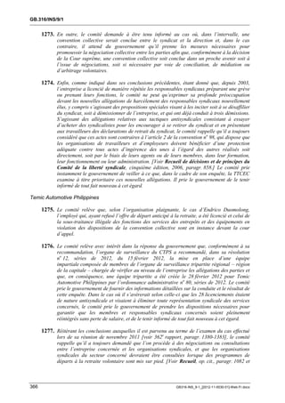 OIT : Rapports du Comité de la liberté Syndicale