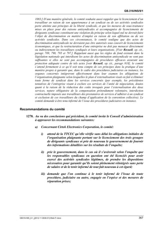 OIT : Rapports du Comité de la liberté Syndicale