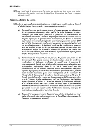 OIT : Rapports du Comité de la liberté Syndicale