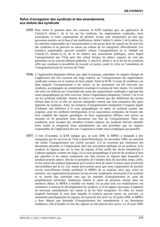 OIT : Rapports du Comité de la liberté Syndicale