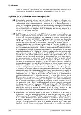 OIT : Rapports du Comité de la liberté Syndicale