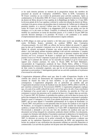 OIT : Rapports du Comité de la liberté Syndicale