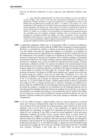 OIT : Rapports du Comité de la liberté Syndicale