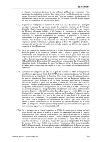 OIT : Rapports du Comité de la liberté Syndicale