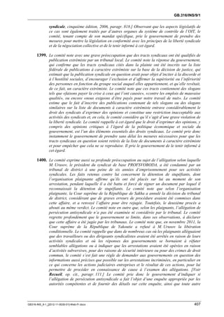 OIT : Rapports du Comité de la liberté Syndicale