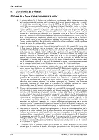 OIT : Rapports du Comité de la liberté Syndicale