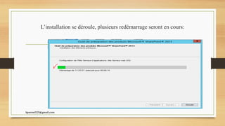 L’installation se déroule, plusieurs redémarrage seront en cours:
kparmel123@gmail.com
 