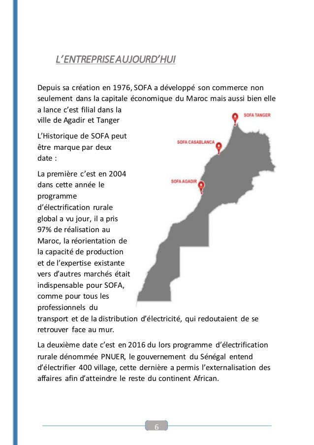 Rapport Stage Sofa Maroc